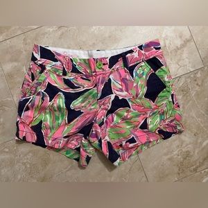 Lilly Pulitzer Blue & Pink Floral Callahan Shorts